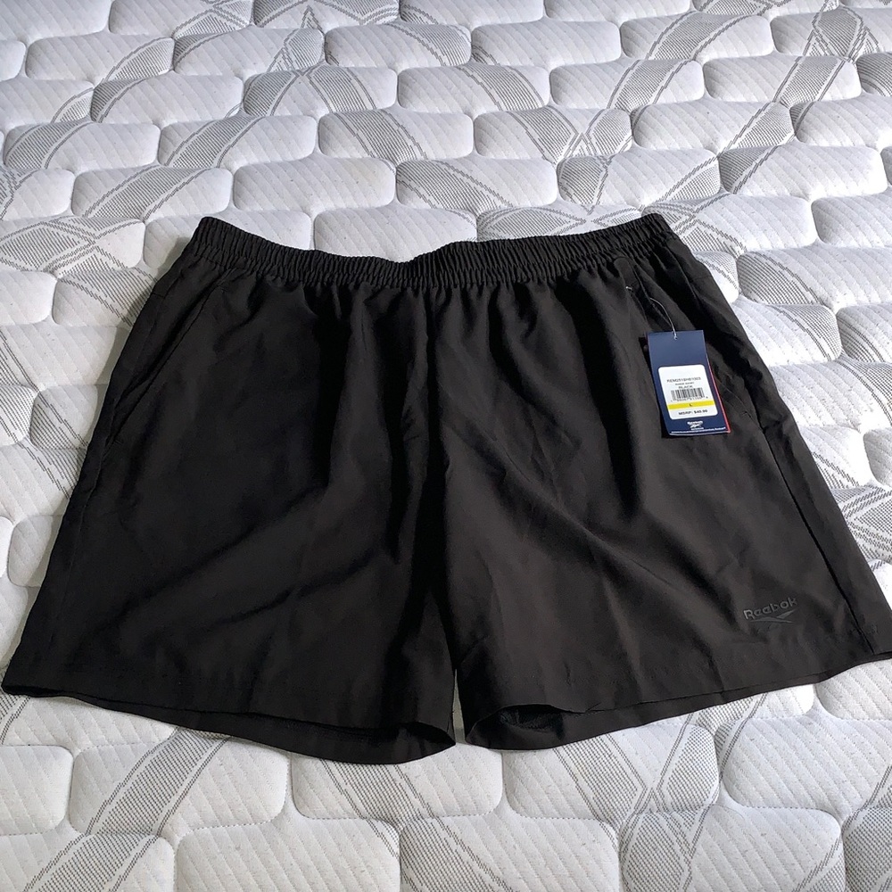 Reebok Men's Black Running Shorts with Elastic Waist